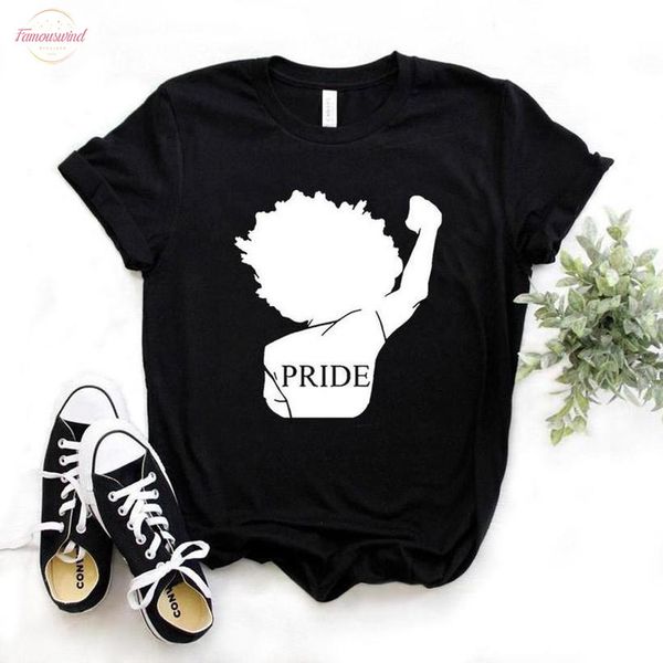 

black pride africa power print women tshirt cotton hipster funny t shirt gift lady yong girl tee 6 colors drop zy, White