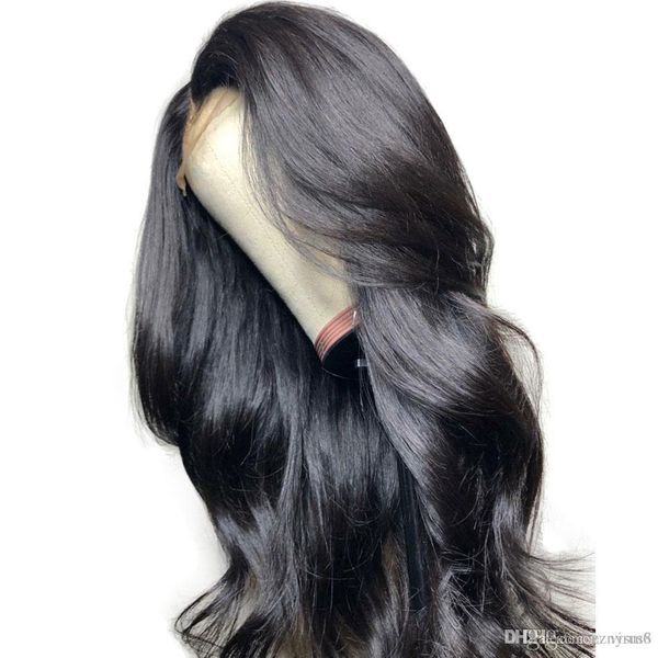 

360 lace frontal wig pre plucked with baby hair brazilian body wave human hair wigs ossilee remy hair lace front wigs, Black