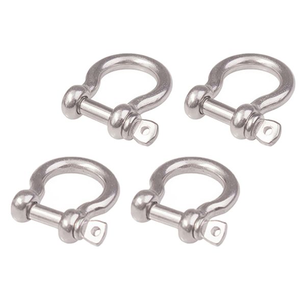 

4 pieces stainless steel silver type d bow shackles horseshoe u shape buckles 8mm 10mm, Black