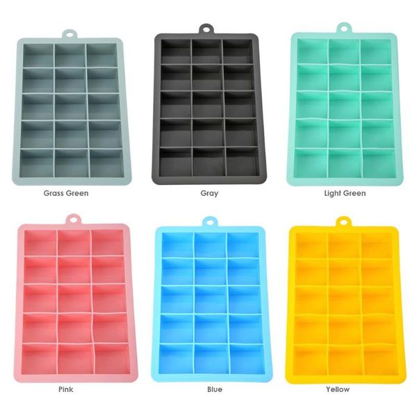 

silicone 15 grids ice cube mold maker square shape diy ice tray jelly mould
