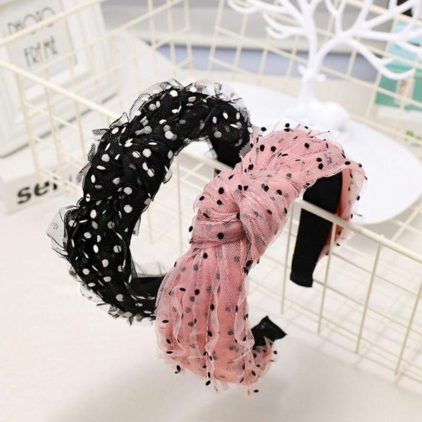 

new soft women hairband lace point headband girls casual turban autumn center knot hair accessories adult
