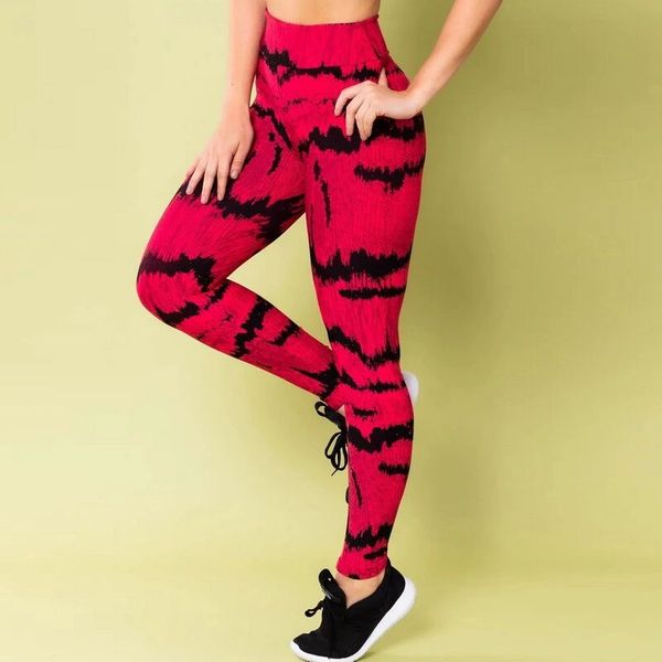 

yoga outfits women sport leggings gym high waist push up printing stretch slim pants fitness, White;red