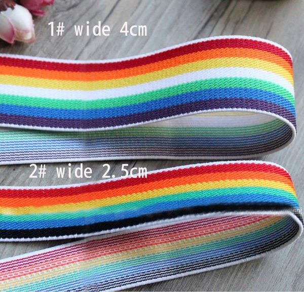 

latex silk material elastic cord clothing accessories rainbow striped elastic rubber band shoes and hats decorative ac1319, Black;white