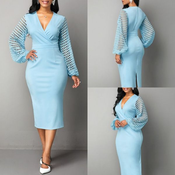 

2020 royal sheath mother of the bride dresses satin plus size v neck wedding guest dress long sleeve tea length zipper evening gowns, Black;red