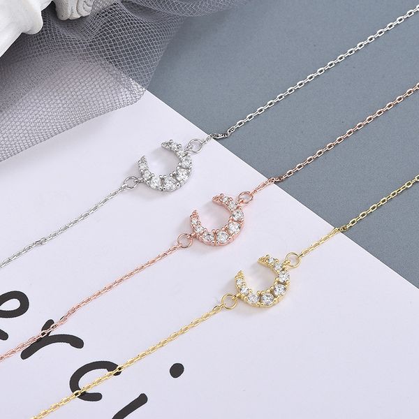 

s925 sterling silver korean-style light luxury style star moon jewelry diamond zircon moon and stars bracelet womens girlfriends gifts to se, Black