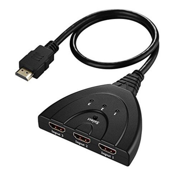 

50cm mini 3 port hdmi splitter adapter cable 1080p switcher 4k hdmi switch 3 in 1 out port hub for hdtv xbox ps3 ps4 dvd hdtv