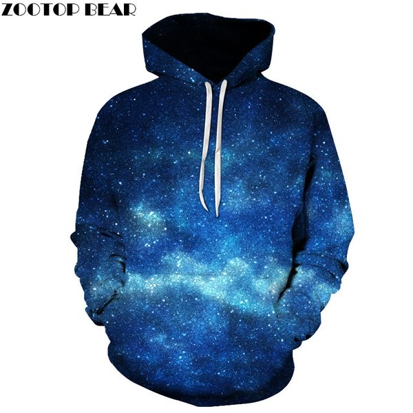 

hoodies men women 3d space hooded sweatshirts blue galaxy male tracksuits fashion pullover brand quality extra plus 6xl jacket, Black