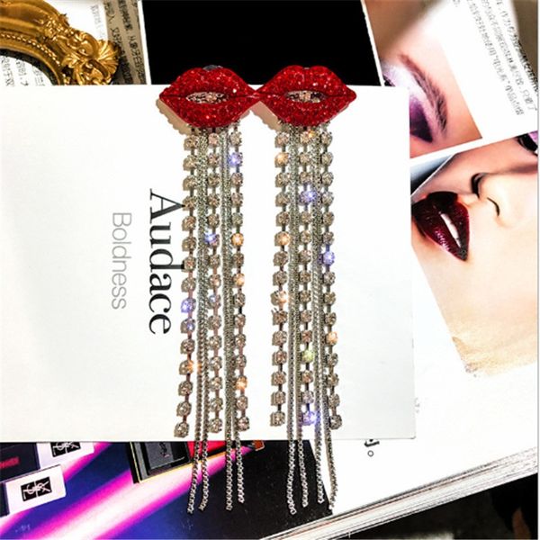 

925 silver boho crystal long tassel hanging earrings women's extra long fancy color diamond fancy diamond dangle earrings fashion jewel