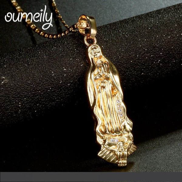 

oumeily подвески роскошные девы марии ожерелье кулон для женщин мужчины ювелирные изделия праздник христианский турция египет арабский золот, Silver