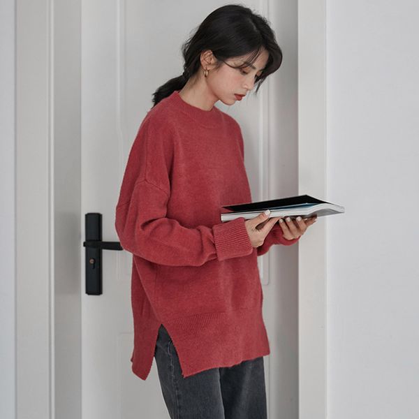 

south korea autumn new 2019 autumn and winter new loose college windy lazy wind thickening head versatile gentle women's sweater, White;black