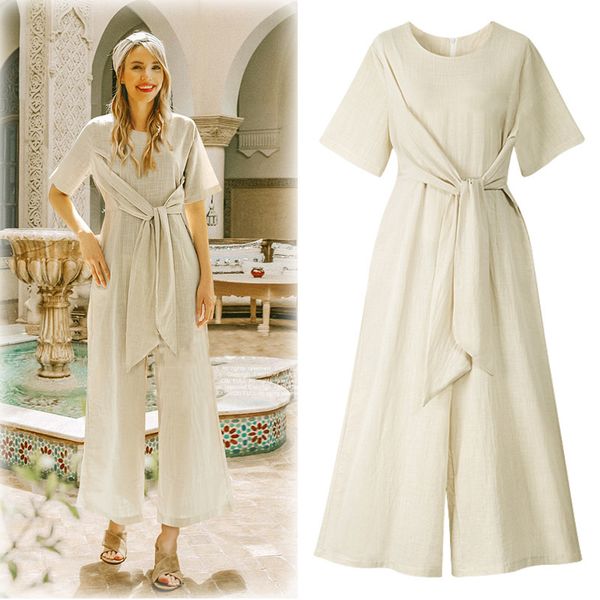 

l-4xl 2019 summer women jumpsuits plus size casual tie up rompers large size lady office fashion wide leg overalls jumpsuits, Black;white