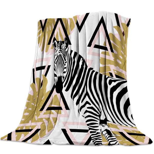 

personalized blanket home textile zebras and tropical plants flannel weighted blanket warm soft throw sofa bed travel blankets