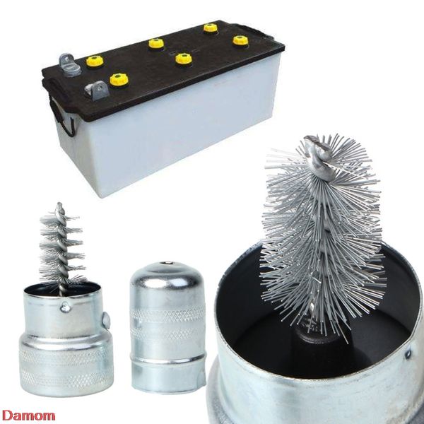 

car vehicle silver battery post terminal cleaner tool stainless steel brush