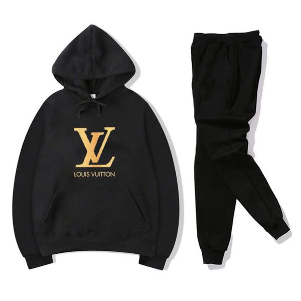 

men and women tracksuit luxury designer s two piece suit jogging jacket louis vuitton hoodies pants sweatshirt sweater, Gray