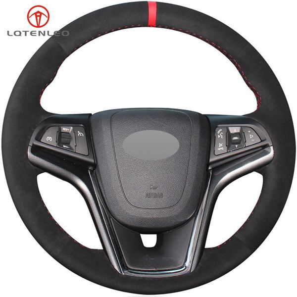 

lqtenleo black suede car steering wheel cover for malibu 2011-2018 volt camaro 2011-2015 aveo 2016-2018 sonic 2012