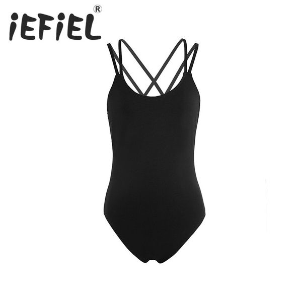 

iefiel women spaghetti shoulder straps built in shelf bra ballet dancer leotard tutu dress ballerina fairy party costumes, Black;red