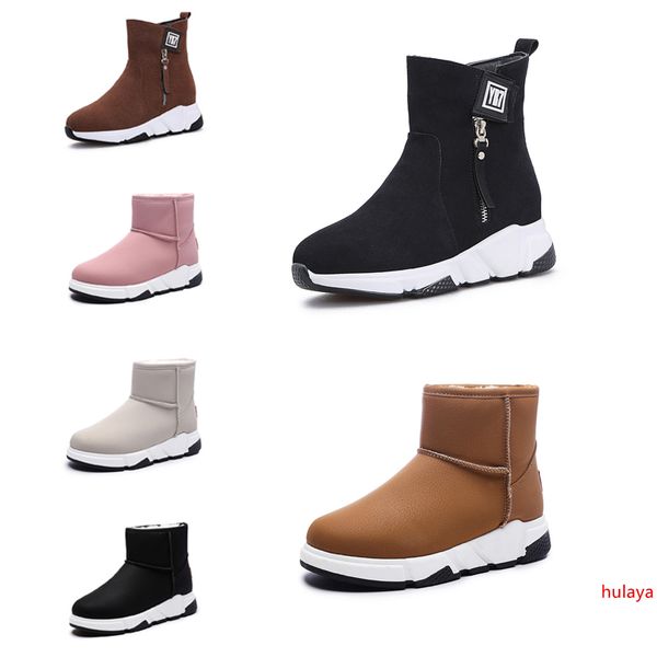 

2020 new non-brand fashion women boots triple black red beige brown suede winter snow ankle boots outdoor walking shoes 35-40 style 14