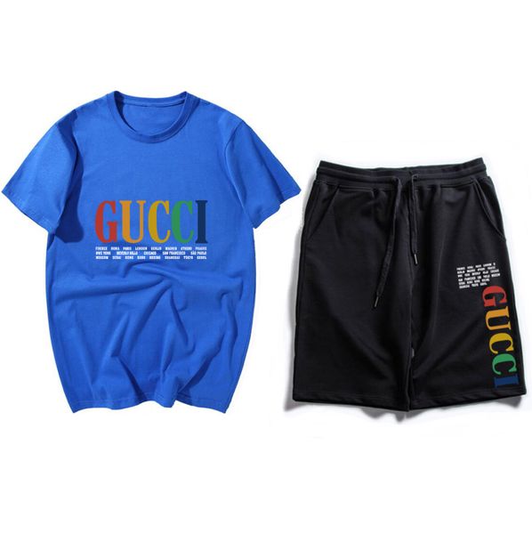 

мужские модельер tracksuit письма вышивки люкс лето спортивная короткими рукавами пуловер jogger брюки костюмы sportsuit сравнить wi, Gray