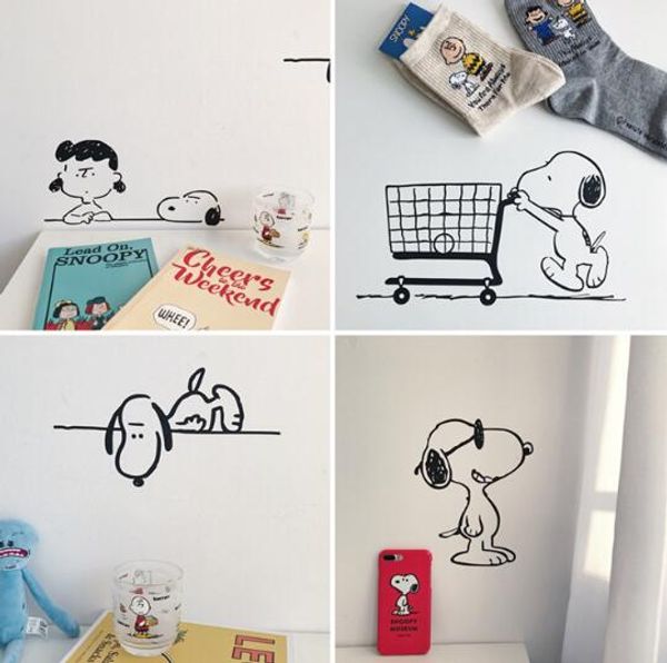 Cartoon Cute Chic Animal Desktop Wall Stickers Bedroom Wall Student Dormitory Decoration Stickers Renovation Painting Creative Fashion Home Adhesive