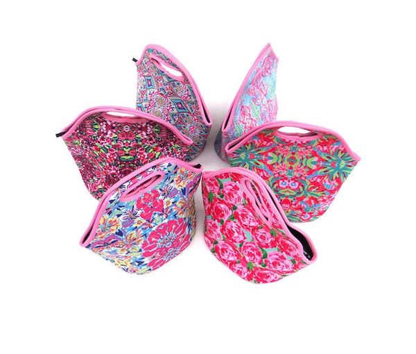 

2021 new wholesale crown jewel neoprene lunch cooler bag small food carrier in 6 colors crown, sailing, coral, shell,rose, White