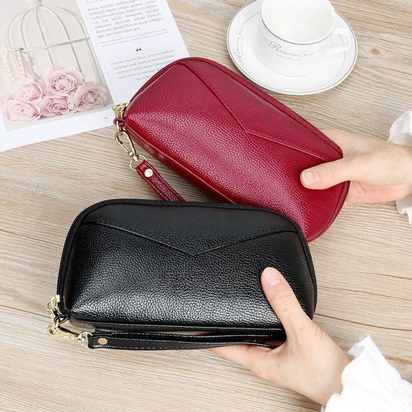 

new fashion women's long handbag women's large capacity shell bag zipper wallet handbag mobile phone bag