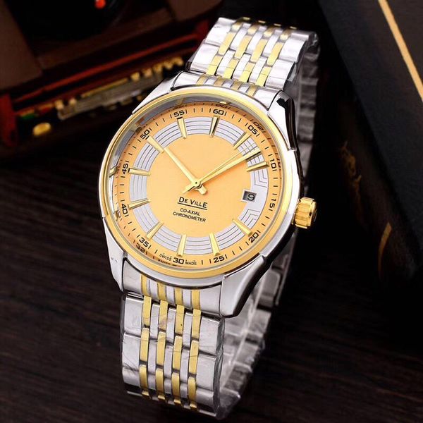 

fashion mens watches gold watch mechanical automatic 40mm dial stainless steel band wristwatch for men's gift dropshipping relogios, Slivery;brown