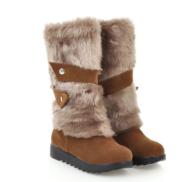 

sell women warm snow boots 2019 autumn and winter mother leisure flat bottom plus size cotton shoes woman botas mujer, Black