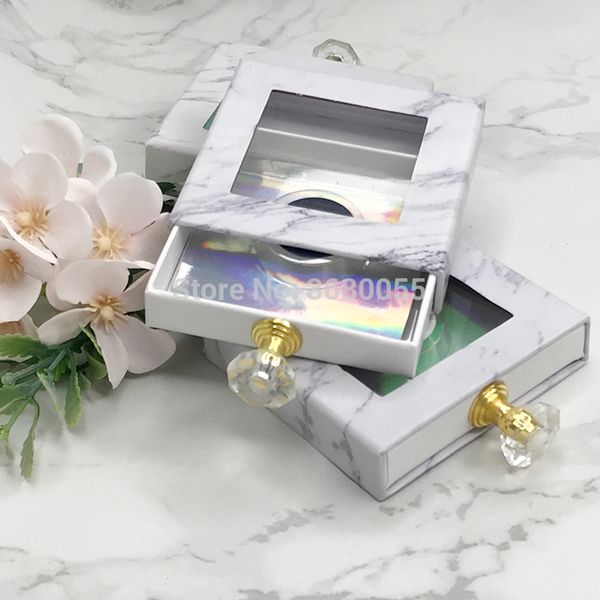 

wholesale false eyelash magnetic packaging box custom stickers holography 3d mink eyelash packaging box