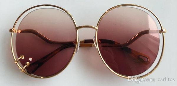 

2019 153s sunglasses gold frame women's round luxury the gradient lens design sunglasses popular protection with original b, White;black