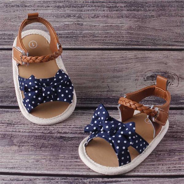 

pudcoco toddlers kid baby girl bowknot polka dots sandals summer casual crib shoes first prewalker shoes, Black;red