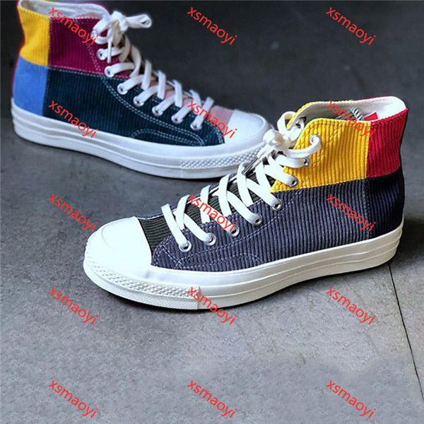 

2020 high fashion platform canvas sports shoes hococal convas spring stitching colours casual shoes designer shoe men women leisure sneake, Black