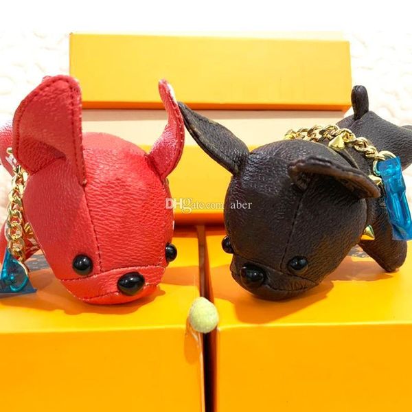 

new real leather designer handbags bulldog pendant bags cato gram key holder decoration luggages bag parts accessories with box, Black