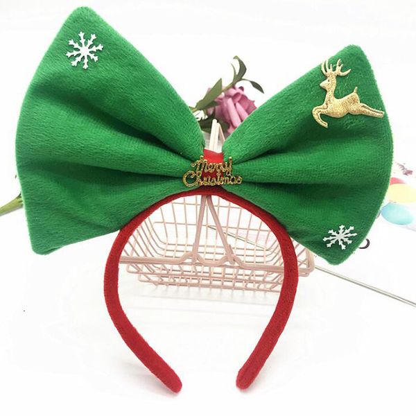 

christmas flannel with elk big bow bells snowflakes headbands festive birthday party girls hairband for baby hair accessorie, Slivery;white