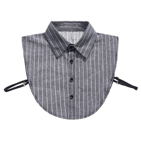 

stripe cotton fake collar false faux collar lapel shirt peter pan detachable, White