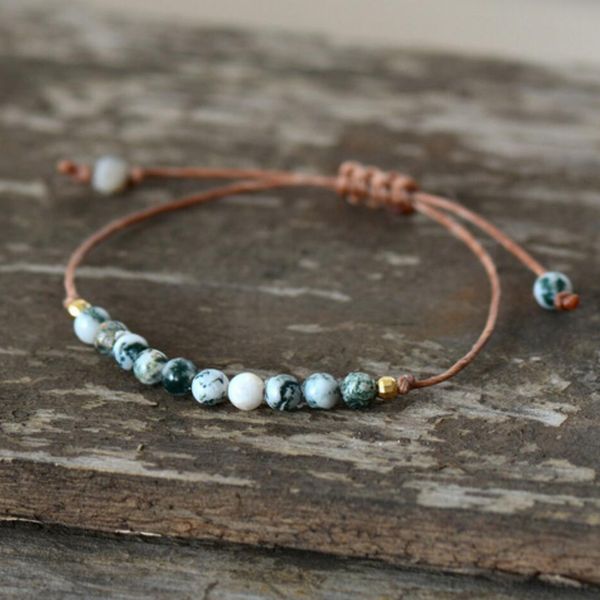 

Горячая Boho ручной натуральный камень женщины браслет минимализм обернуть брасле
