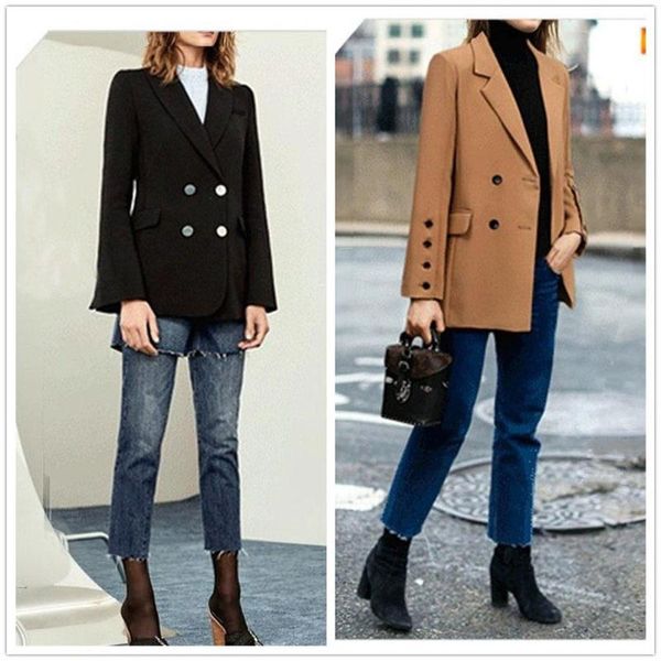 

all-match loose medium female suit jacket, White;black