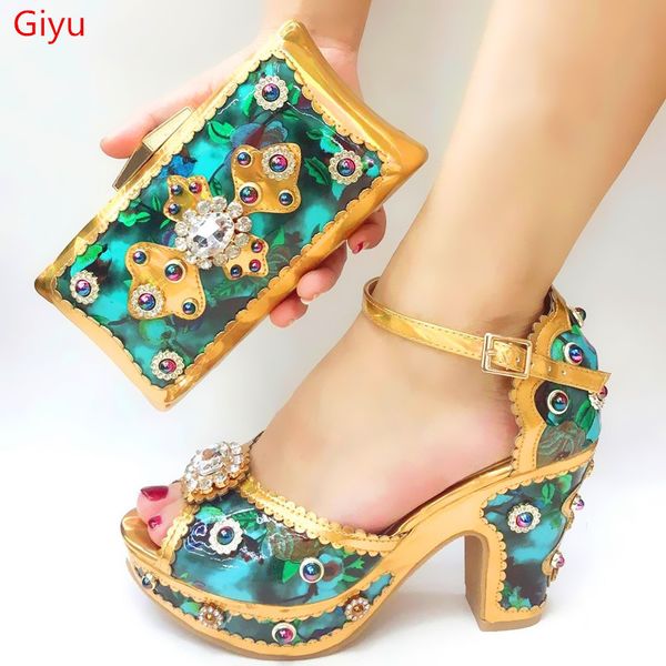 

doershow italian matching shoes and bag set african wedding shoe and bag set italy shoe handbag summer women hjj1-12, Black