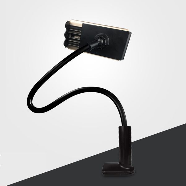 

phone holder bed gooseneck mount flexible arm 360 mount clip bracket clamp stand for cell phone (black)