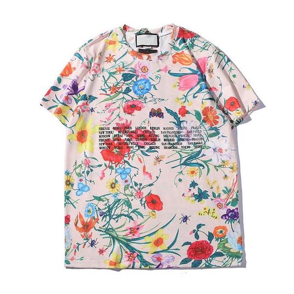 

Fashion Mens Women T Shirt 20SS Summer Tshirts With Letters Breathable Short Sleeve Mens Tops With Flowers Tee Shirts High Quality