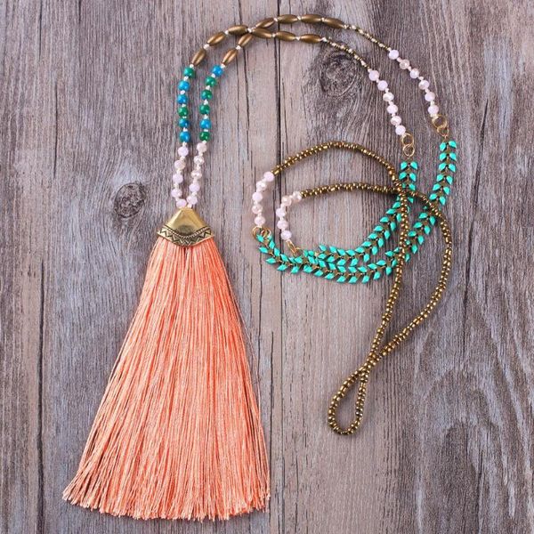 

kelitch handcrafted кристалл бусина ожерелье новой кисточка friendship ожерелье chian femme себе bijoux, Silver