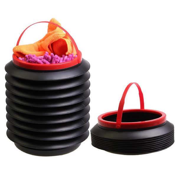

4l multifunction retractable car bucket trash can folding car organizer