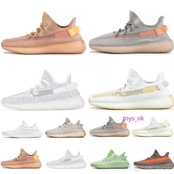 

new v2 kanye west 2019 static reflective men women glow in the dark clay hyperspace true form beluga mens women running designer shoes