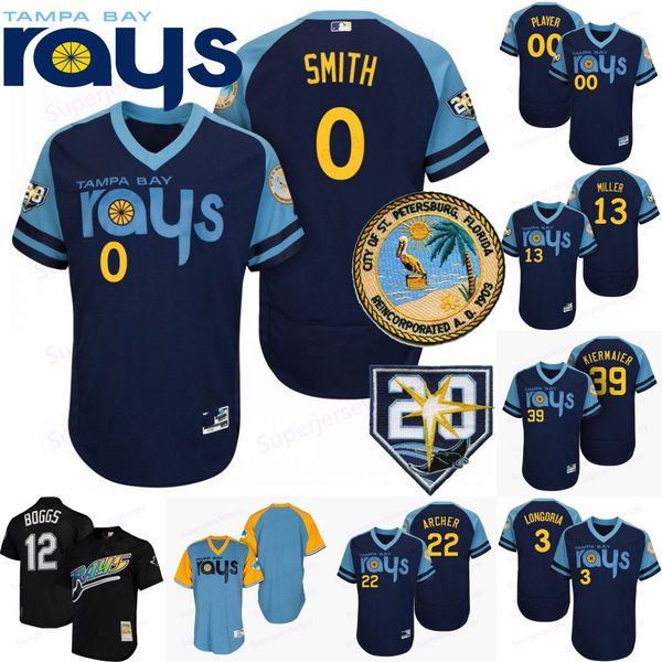 

Rays 1903 City patch 4 Blake Snell 48 Ryan Yarbrough 40 Wilson Ramos 45 Sucre 44 C.J. Cron 5 Duffy 11 Hechavarria Baseball Throwback Jerseys