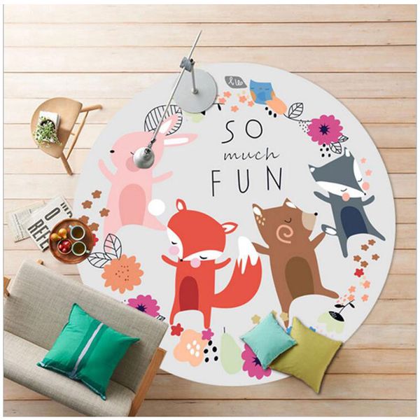 

80cm/90cm/100cm soft round cartoon carpets for living room computer chair mat rugs and carpets baby kids room small rug mat