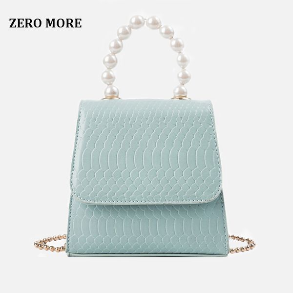 

pearl tote bag 2019 fashion new pu leather women's designer handbag crocodile pattern chain shoulder messenger bags