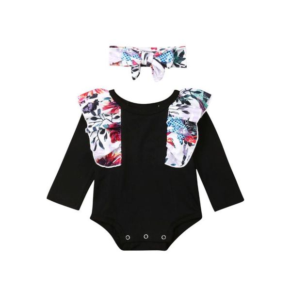 

0-2ая новорожденный infant baby girl с длинным рукавом цветочных romper комбинезон нижнее одежда, Blue