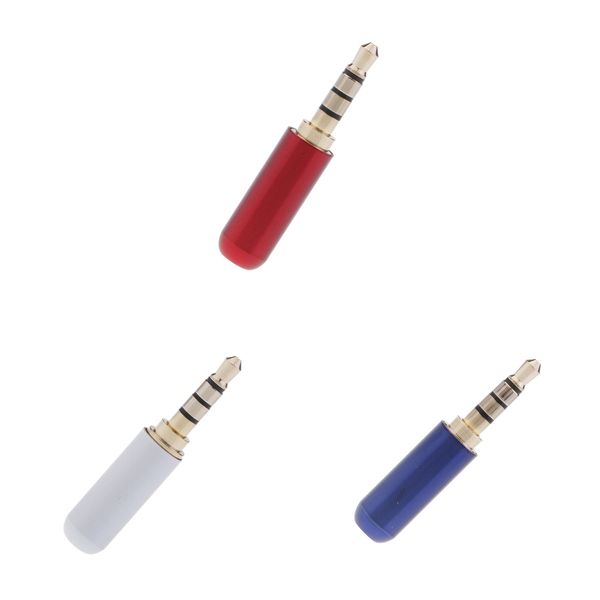 

3pack 3.5mm 4 pole trrs male plug headphone jack cable connector