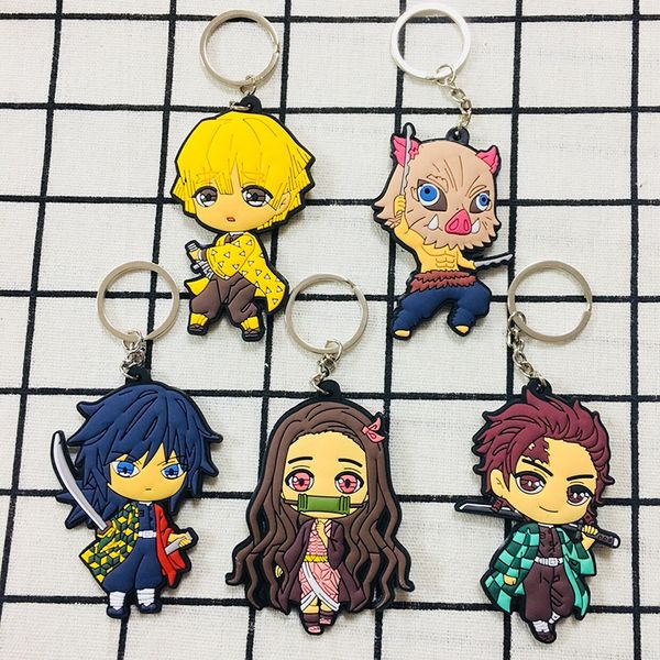 

пвх новая мода брелок симпатичные двухсторонняя дух клинка key chain pendant аниме аксессуары мультфильм key ring, Silver