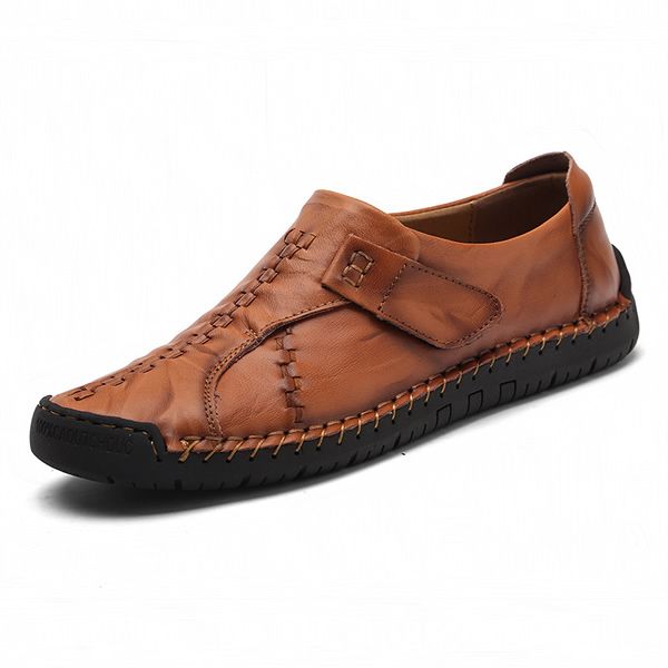 

men loafers genuine leather casual shoes breathable slip on man red plus size 38-47 mocasines zapatos de hombre, Black