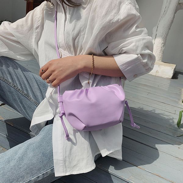 

spring new model fashion small bag all-match shoulder/crossbody bag pleated cloud
